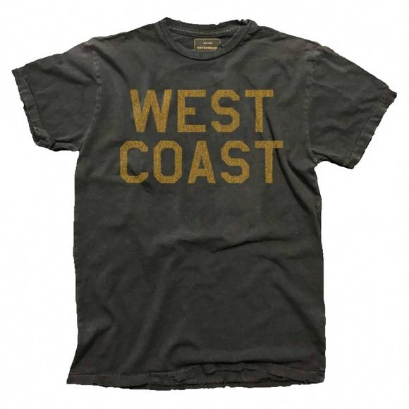 NEW THE ORIGINAL RETRO BRAND unisex west coast short sleeve tee in vintage black - Picture 1 of 2